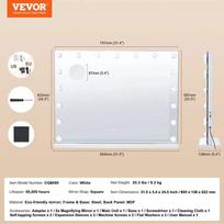 holivudo veidrodis - VEVOR Holivudo grožio veidrodis su lemputėmis, 60 cm - 6 nuotrauka