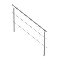 laiptai - Turėklai VEVOR, 180 cm, nerūdijantis plienas, 2 skersiniai - 2 nuotrauka