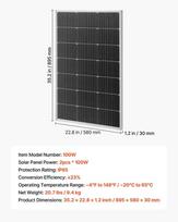 100 w saules panele - VEVOR 100W monokristalinis saulės modulis, 2 vnt. - 6 nuotrauka