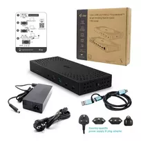 usb c 3 2 gen 2 kabelis - i-tec USB 3.0 / USB-C / Thunderbolt, 3x 4K Docking Station Gen 2 + Power Delivery 100W CATRIPLE4KDOCKPD2 Pilka (Grey) - 2 nuotrauka
