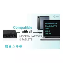 usb c 3 2 gen 2 kabelis - i-tec USB 3.0 / USB-C / Thunderbolt, 3x 4K Docking Station Gen 2 + Power Delivery 100W CATRIPLE4KDOCKPD2 Pilka (Grey) - 5 nuotrauka