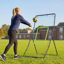 spalvoti kamuoliukai - Futbolo vartai HOMCOM Kickback Rebounder, 75x126 cm, Juodas (Black) - 2 nuotrauka