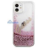 mini telefonai - Guess "GUHCP12SGLVSPI Liquid Glitter Vintage Cover iPhone 12 mini" Pink - 2 nuotrauka