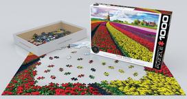 puzzle deliones 1000 - Eurographics Tulip Fields Netherlands 473658, 1000 det. - 2 nuotrauka