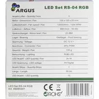 korpuso ventiliatoriai rgb - Inter-Tech Argus RS-04 RGB 120mm Black (juodas) - 5 nuotrauka