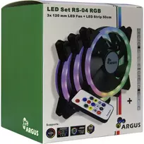 korpuso ventiliatoriai rgb - Inter-Tech Argus RS-04 RGB 120mm Black (juodas) - 6 nuotrauka