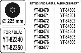 225 - Yato Šlifavimo padas YT-82340, YT-82350, 225 mm - 2 nuotrauka
