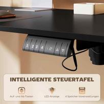 stalas 140x70 - Vinsetto Reguliuojamo aukščio elektrinis stalas 140x70 Juodas (Black) - 6 nuotrauka
