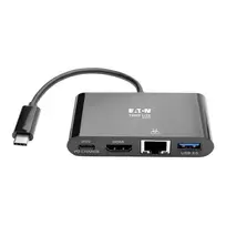 replikatorius - Eaton USB-C 4K HDMI kelių prievadų adapteris, USB-A prievadas, GbE, 60 W PD įkrovimas, HDCP U444-06N-H4GUBC juodas - 4 nuotrauka