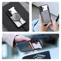 samsung ziedas - Dux Ducis Skin X Pro Case with Magnetic Ring for Samsung S24 - Juodas (Black) - 7 nuotrauka