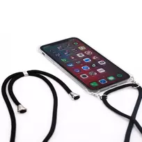 iphone telefono deklas su virvele - Korpuso galas, galinis dangtelis Evelatus         Apple      iPhone X/XS Case with rope Black       Transparent - 2 nuotrauka