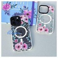 iphone 15 pro skaidrus deklas magsafe - Evelatus "PC+TPU With MagSafe iPhone 15 Pro Max" Flower Transparent - 5 nuotrauka