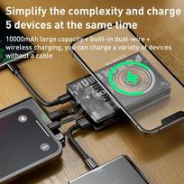 power bank wireless - WK Design WP-331, 10000mAh, 22.5W, juodas (black) - 5 nuotrauka