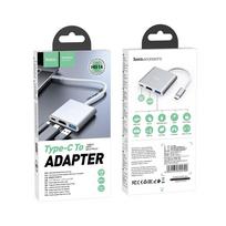 usb c hdmi pd - Hoco HB14 Type-C / USB-C į USB3.0 + HDMI + PD, sidabrinė 3in1 - 2 nuotrauka