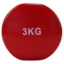 3kg dumbbells - Viniliniai hanteliai TUNTURI 2x3 kg, Raudoni (Red) - 2 nuotrauka