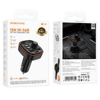 mp3 fm moduliatorius - Borofone BC59 Heroic FM bangų moduliatorius, Bluetooth - 2xUSB + Type C, Juodas (Black) - 2 nuotrauka