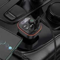 mp3 fm moduliatorius - Borofone BC59 Heroic FM bangų moduliatorius, Bluetooth - 2xUSB + Type C, Juodas (Black) - 4 nuotrauka