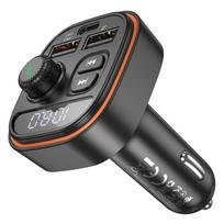 mp3 fm moduliatorius - Borofone BC59 Heroic FM bangų moduliatorius, Bluetooth - 2xUSB + Type C, Juodas (Black) - 6 nuotrauka