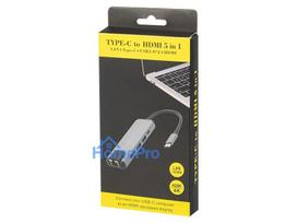 hub hdmi usb - Karta jungiama į tinklą USB-C HUB RJ45 + HDMI K-03 - 2 nuotrauka