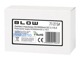 5.5 2.5mm dc - BLOW Impulsinis maitinimo šaltinis 9V 2A 2.1x5.5mm Juodas (Black) - 2 nuotrauka
