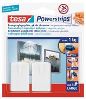kablys - Kabliukai TESA PowerStrips, klijuojami, 2 vnt., balti (White) - 2 nuotrauka