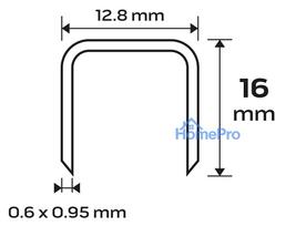 cinkuota juosta - Cinkuotos kabės pneumatiniam segtuvui (14-572), GA21, 80 (380) tipas, 16 mm ilgio, 4000 - 6 nuotrauka