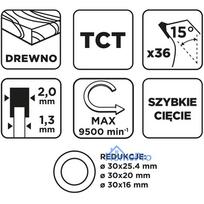 blade x - Widia Medžio pjovimo diskas 185 x 30 mm, 36 dantys - 5 nuotrauka