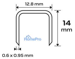 cinkuota juosta - Cinkuotos kabės pneumatiniam segtuvui (14-572), GA21, 80 (380) tipas, 14 mm ilgio, 4000 - 6 nuotrauka