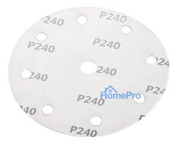 velcro padai - Šlifavimo diskai 150 mm, P240, 5 vnt, su 9 skylėmis 04-721 - 5 nuotrauka