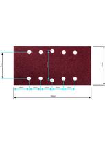 velcro padai - Šlifavimo popierius su „Velcro“ tvirtinimu 115 x 230 mm, K60, 5 vnt, su skylutėmis - 2 nuotrauka