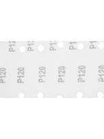 velcro padai - Šlifavimo popierius su „Velcro“ tvirtinimu 115 x 230 mm, K120, 5 vnt, su skylutėmis - 3 nuotrauka