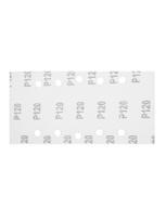 velcro padai - Šlifavimo popierius su „Velcro“ tvirtinimu 115 x 230 mm, K120, 5 vnt, su skylutėmis - 5 nuotrauka
