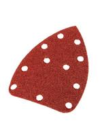 velcro padai - Šlifavimo popierius su „Velcro“ tvirtinimu delta 140 x 140 x 80 mm, K40, 5 vnt, su skylutėmis - 4 nuotrauka