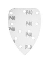velcro padai - Šlifavimo popierius su „Velcro“ tvirtinimu delta 140 x 140 x 80 mm, K40, 5 vnt, su skylutėmis - 5 nuotrauka