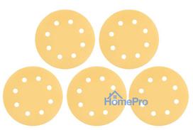 velcro padai - Šlifavimo popierius su „Velcro“ tvirtinimu 180 mm, K180, 5 vnt, su 8 skylutėmis šlifavimo mašinai 59G263 - 5 nuotrauka