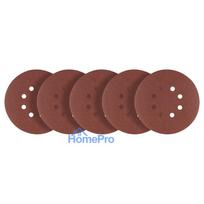 velcro padai - „Velcro“ šlifavimo diskai 150 mm, p60, 5 vnt, su 8 skylėmis - 2 nuotrauka
