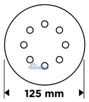 velcro padai - „Velcro“ šlifavimo diskai 125 mm, P120, 5 vnt, su 8 skylėmis - 8 nuotrauka