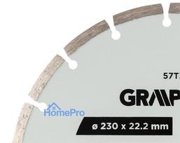 segmentine - Graphite Deimantinis segmentinis pjovimo diskas TOP-57T313, 230 x 22,2 mm, sausam pjovimui - 5 nuotrauka
