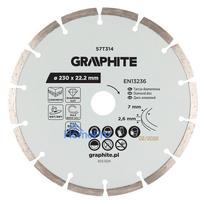 segmentine - Graphite deimantinis segmentinis pjovimo diskas; 230x22,2 mm; betonui; sausam ir šlapiam pjovimui - 2 nuotrauka