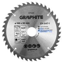 diskas 190 - GRAPHITE Medžio pjovimo diskas 190x2,0x30mm 40T TCT - 2 nuotrauka