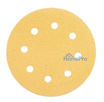 velcro padai - Šlifavimo popierius su lipduku 180 mm, K80, 5 vnt, su 8 skylutėmis šlifuokliui 59G263 - 8 nuotrauka