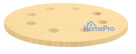 velcro padai - Šlifavimo popierius su lipduku 180 mm, K120, 5 vnt, su 8 skylutėmis šlifuokliui 59G263 - 7 nuotrauka