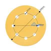 velcro padai - Šlifavimo popierius su lipduku 180 mm, K120, 5 vnt, su 8 skylutėmis šlifuokliui 59G263 - 9 nuotrauka
