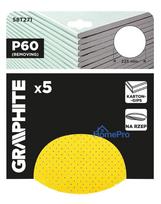velcro padai - Šlifavimo diskai, perforuoti, „Velcro“, pritvirtinti su 225 mm, p60, 5 vnt. - 8 nuotrauka