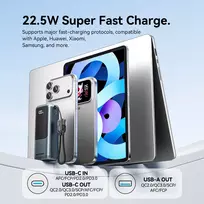 10000mah power bank - Vention FKOH0, 10000mAh, 22.5W, belaidis, juodas - 5 nuotrauka