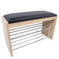 senukai lentynos batams - Suoliukas su batų lentyna Home4you Beno, šviesus ąžuolas (Light Oak) - 2 nuotrauka