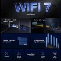 router tri band - Mercusys MR37BE BE6500 Tri-Band Wi-Fi 7 - 4 nuotrauka