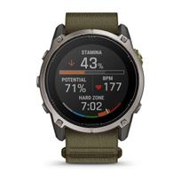 bandai - Garmin Enduro 4 Titanium Dark Olive ComfortFit Fabric Band - 2 nuotrauka