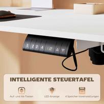 stalas 140 reguliuojamo - Vinsetto Reguliuojamo aukščio elektrinis rašomasis stalas 140x70 Baltas (White) - 3 nuotrauka