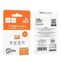 atminties kortele v30 - Hoco microSD 128GB Class10 UHS-I U3 V30 A2 Oranžinė (Orange) - 2 nuotrauka